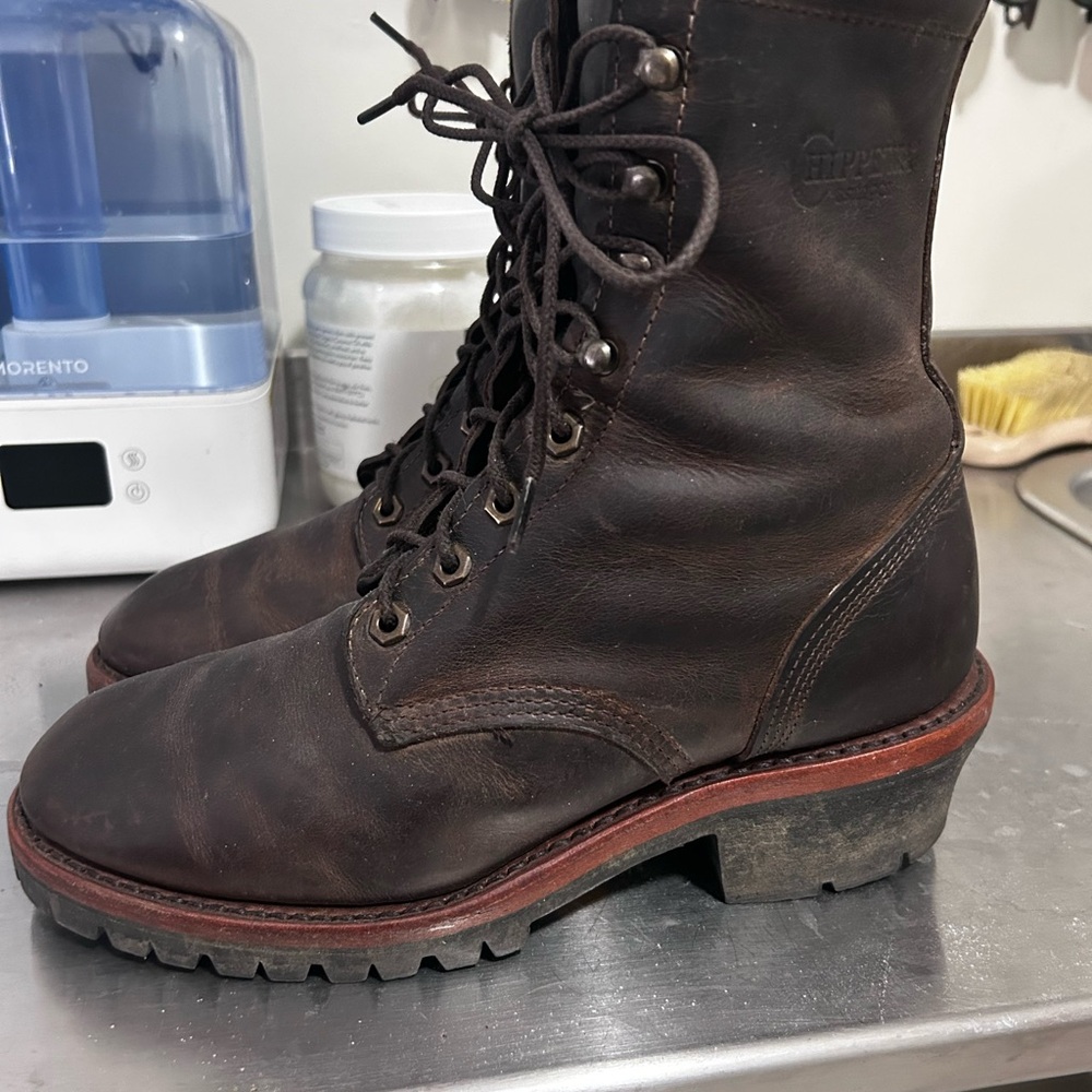 Chippewa Men's Dark Brown Lace-Up Boots